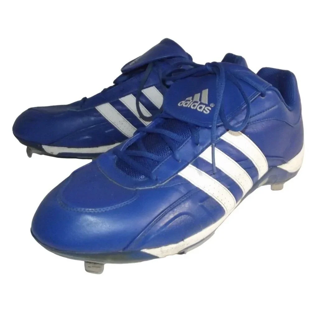 Adidas Low Baseball Cleats 466356 Mens Shoes Sz 15 Blue White Adiprene